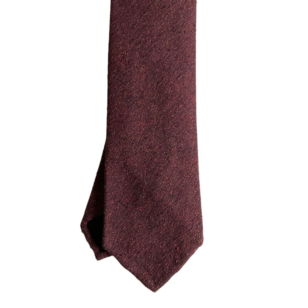 Semi Solid Shantung Tie - Untipped - Burgundy