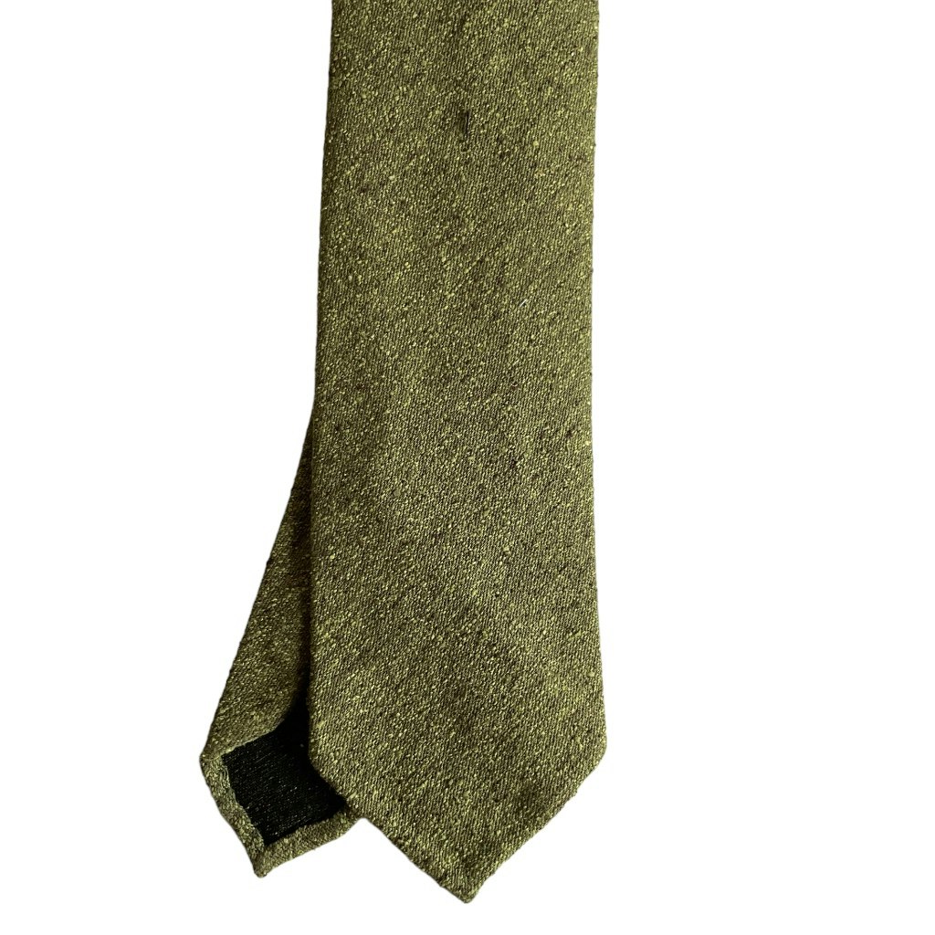 Semi Solid Shantung Tie - Untipped - Light Olive Green