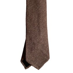 Semi Solid Shantung Tie - Untipped - Brown