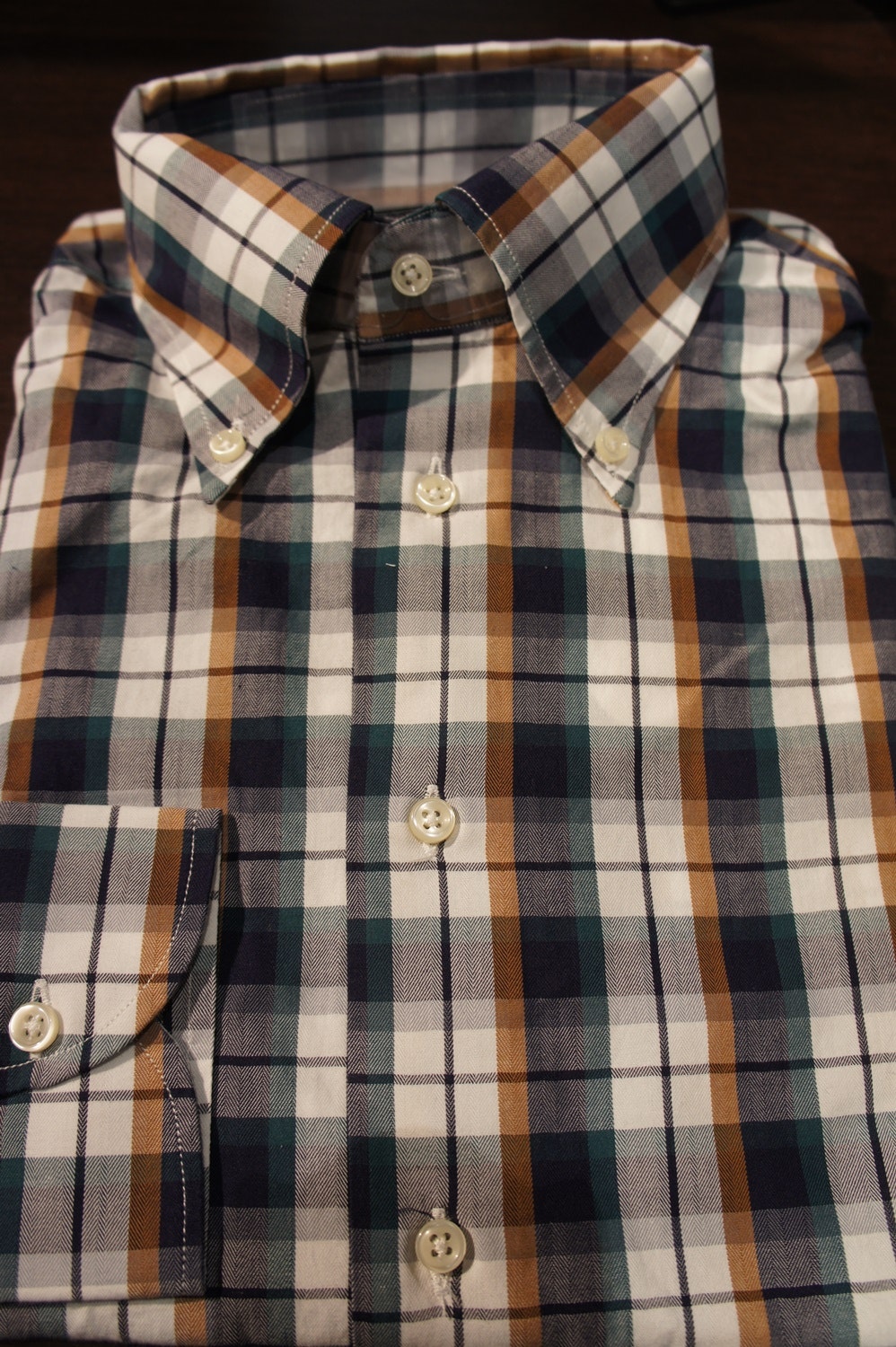 Check Shirt - White/Navy/Orange/Green