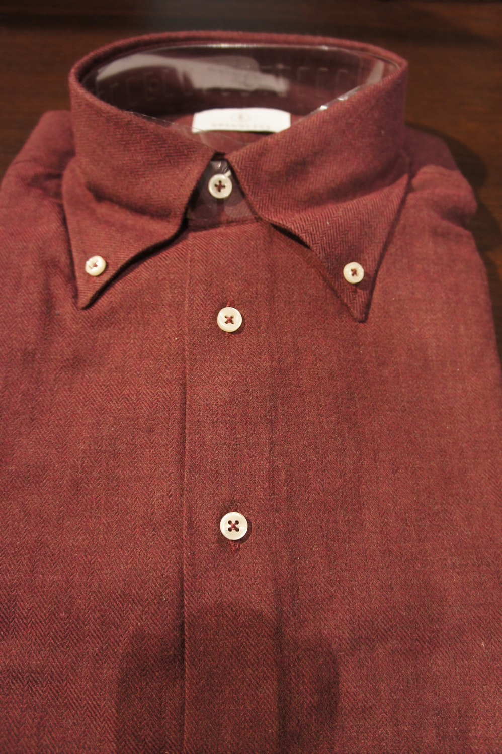 Solid Flannel Shirt - Burgundy