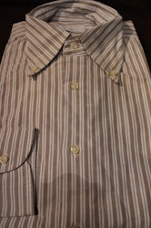 Striped Oxford Shirt - Brown/Light Blue/White