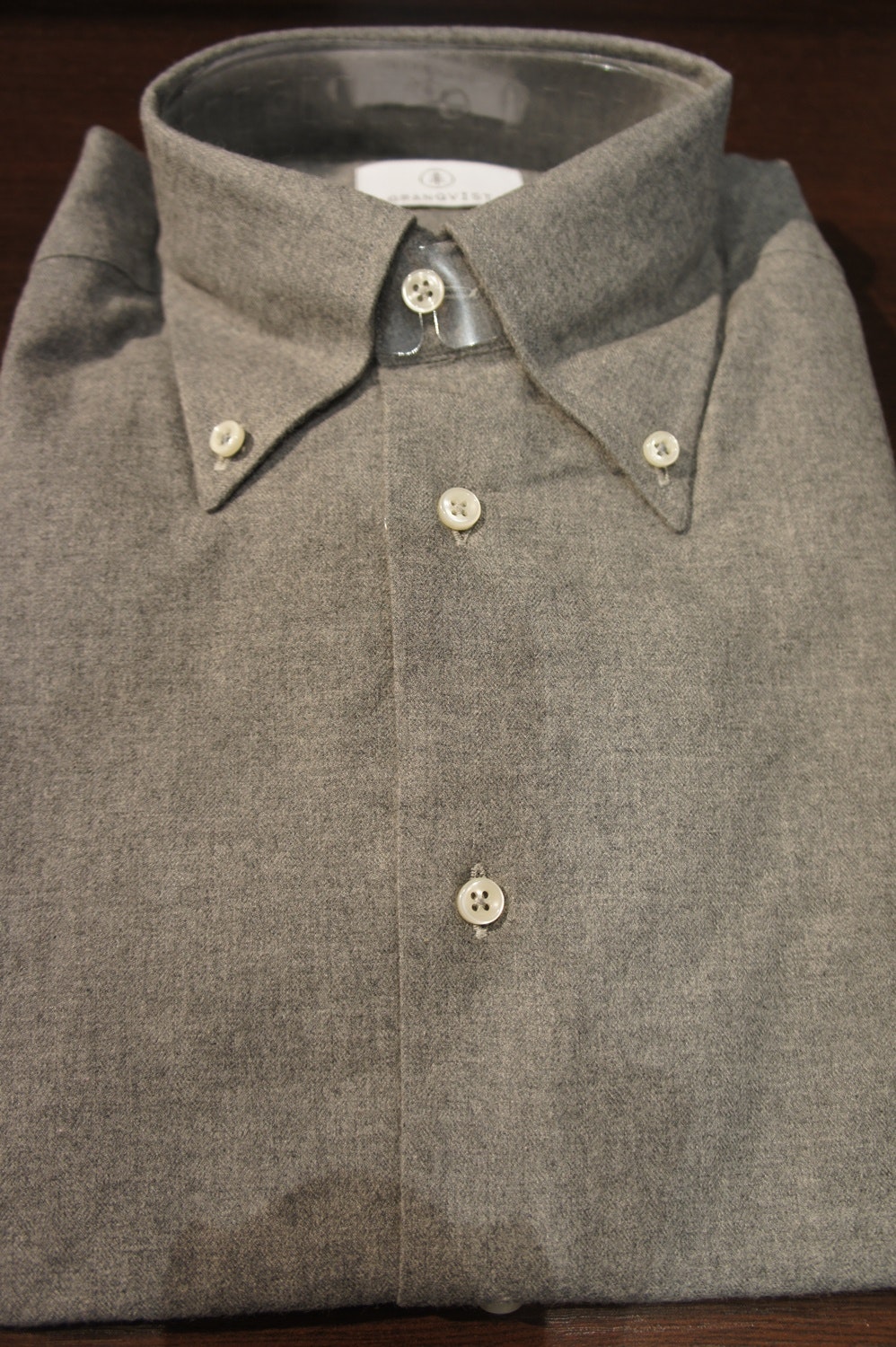 Solid Flannel Shirt - Light Grey