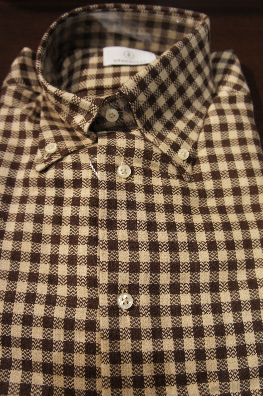 Check Flannel Shirt - Beige/Brown