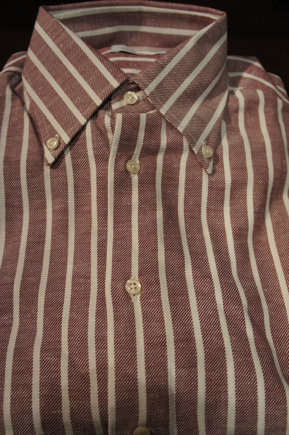 Striped Shirt - Burgundy/White