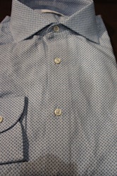 Small Print Shirt - Light Blue/Navy