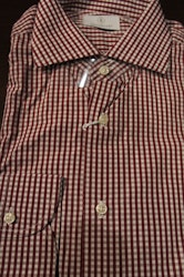 Check Poplin Shirt - Burgundy/White