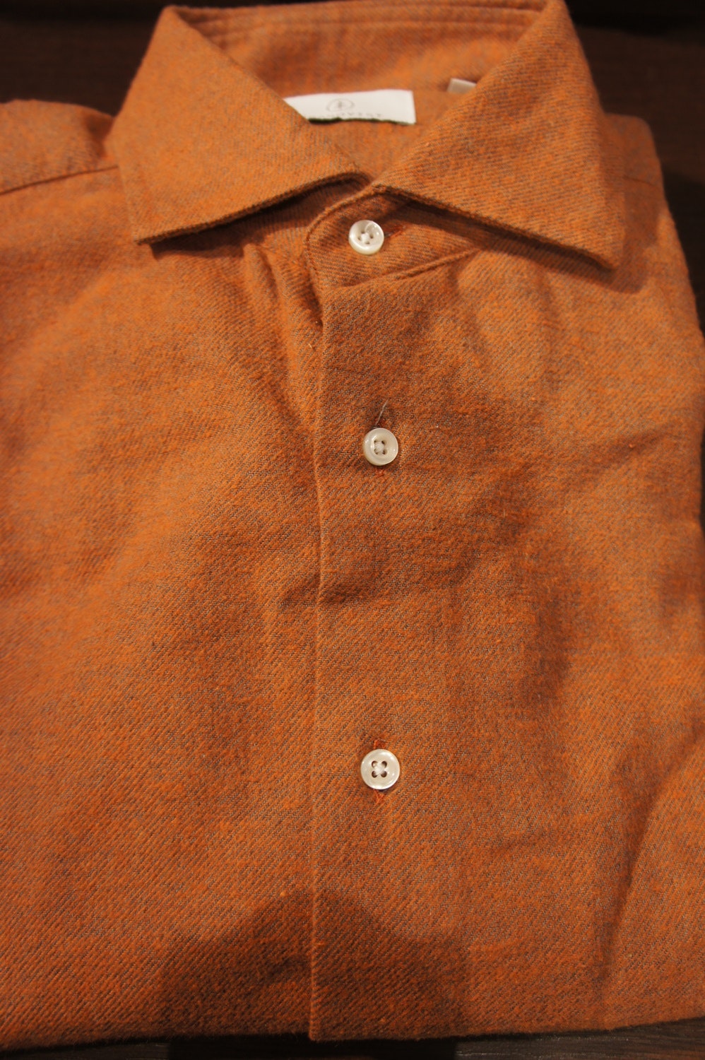 Solid Flannel Shirt - Orange