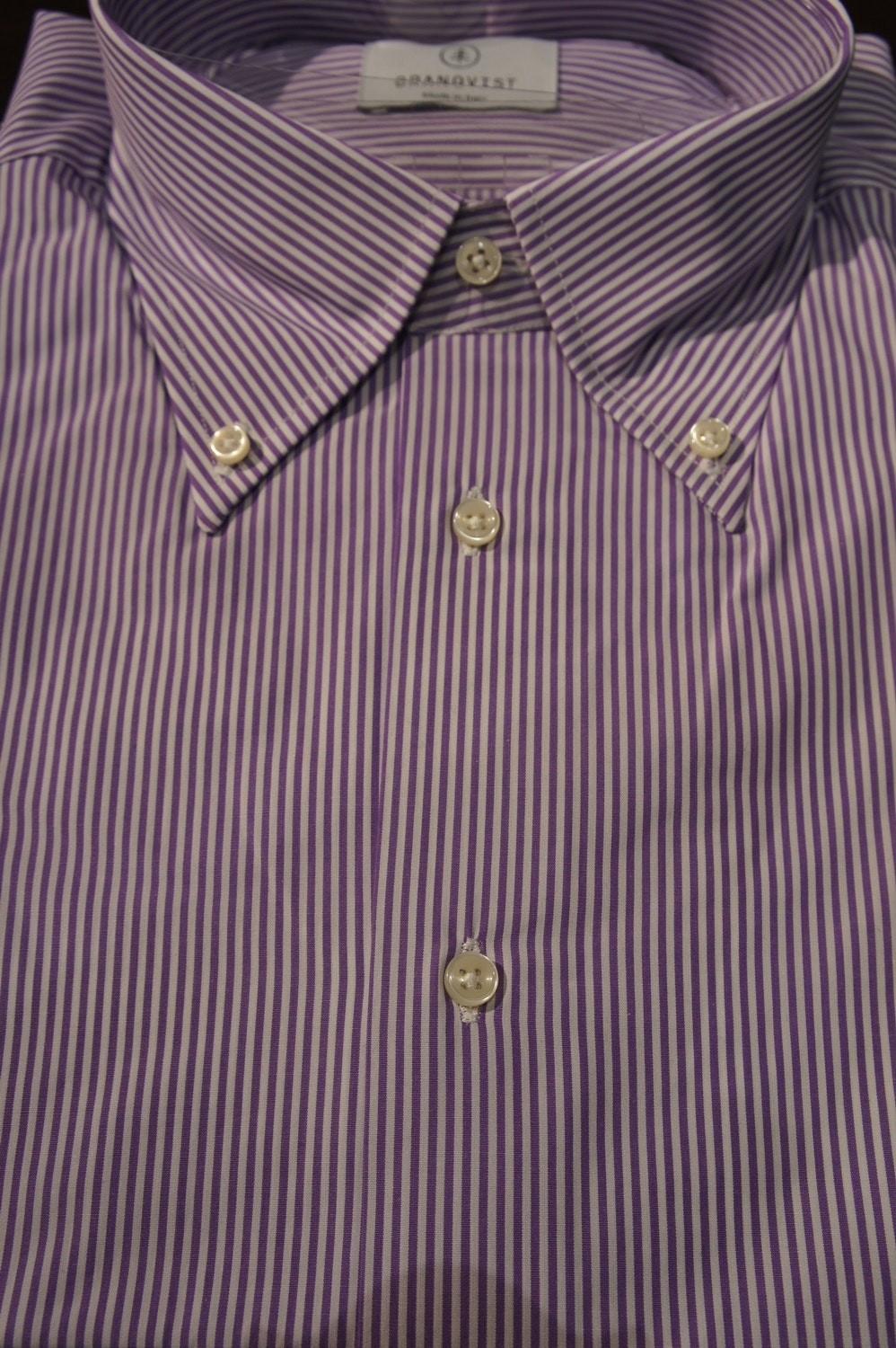 Stripe Poplin Shirt - Purple/White