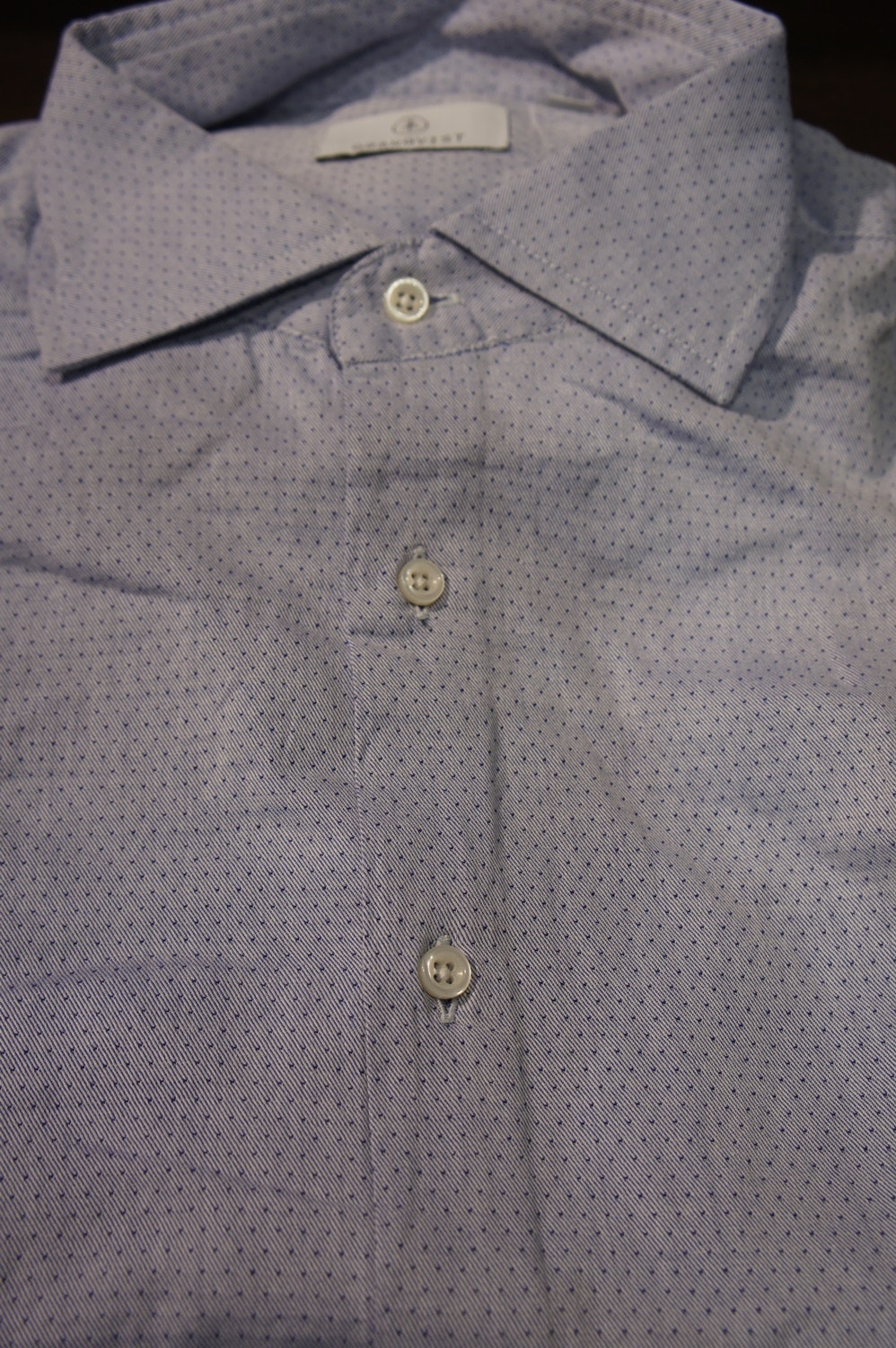 Pin Dot Shirt - Light Blue/Navy