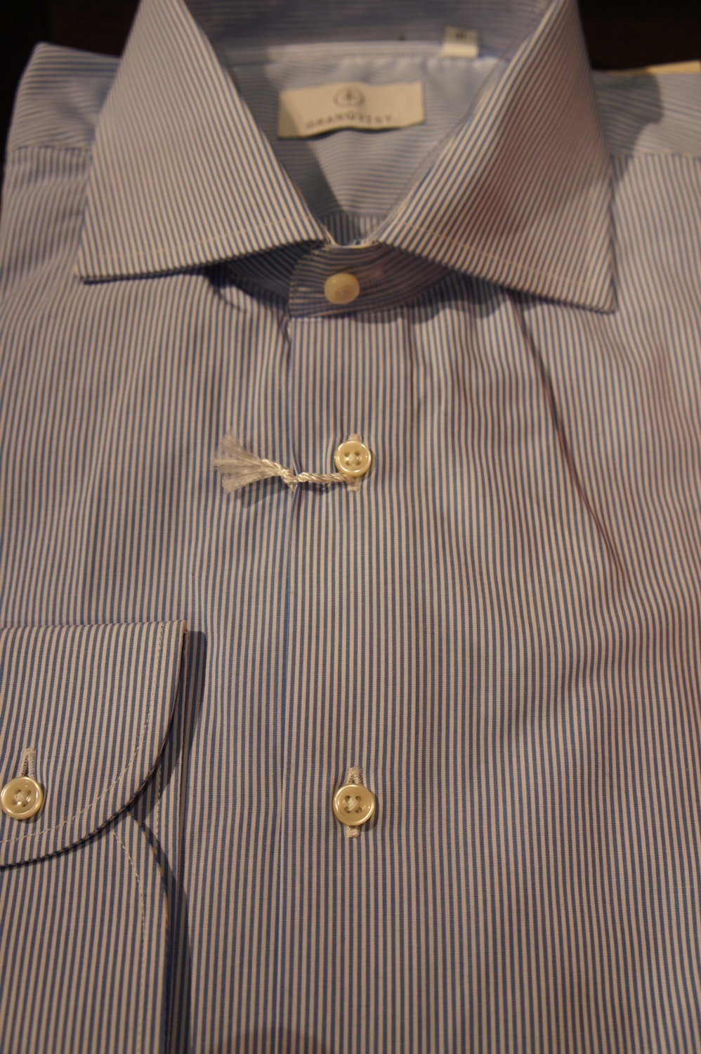 Thin Stripe Poplin Shirt - Light Blue/White