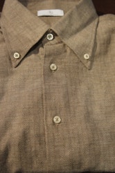 Herringbone Flannel Shirt - Brown/Beige