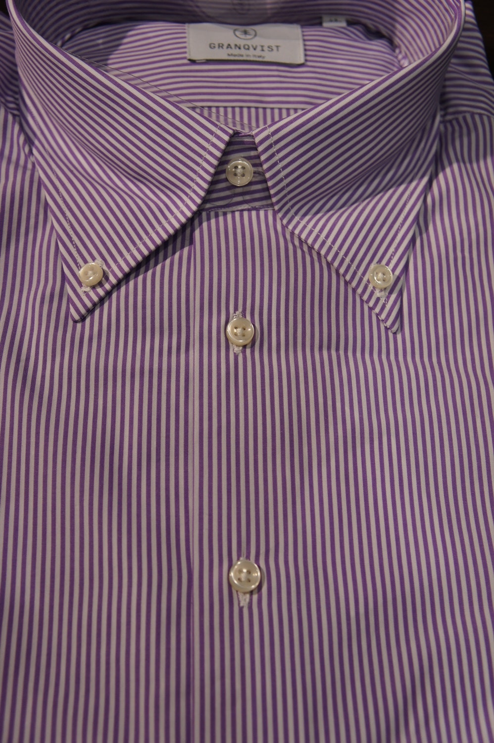 Striped Poplin Shirt - Purple/White