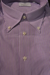 Striped Poplin Shirt - Purple/White
