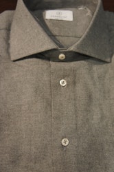 Solid Flannel Shirt - Light Grey