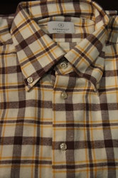 Check Flannel Shirt - White/Burgundy/Yellow