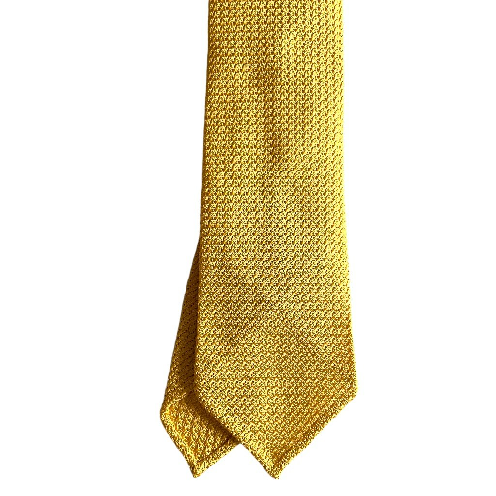 Solid Silk Grenadine Grossa Tie - Untipped - Yellow