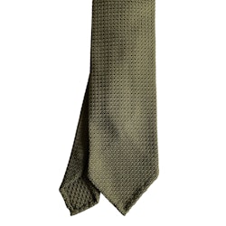 Solid Silk Grenadine Grossa Tie - Untipped - Olive Green