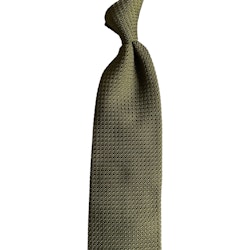 Solid Silk Grenadine Grossa Tie - Untipped - Olive Green