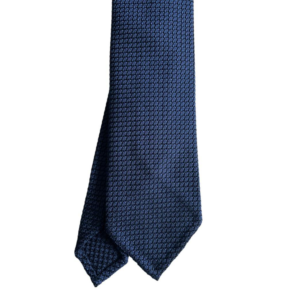 Semi Solid Silk Grenadine Grossa Tie - Untipped - Navy Blue