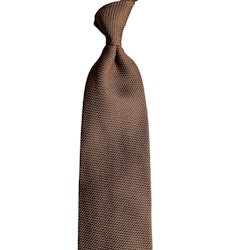 Solid Silk Grenadine Fina Tie - Untipped - Nougat