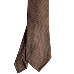 Solid Silk Grenadine Fina Tie - Untipped - Nougat