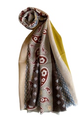 Multi Cotton Scarf - Beige/Brown/Yellow/Light Blue