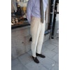 Solid Ghurka Linen/Wool Trousers - Off White