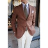 Solid Wool/Silk/Linen Jacket - Unconstructed - Light Brown