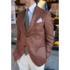 Solid Wool/Silk/Linen Jacket - Unconstructed - Light Brown