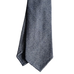 Solid Textured Cashmere Tie - Untipped - Navy Blue