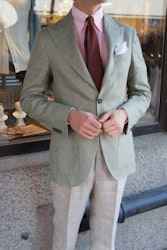 Solid Linen Jacket - Unconstructed - Green