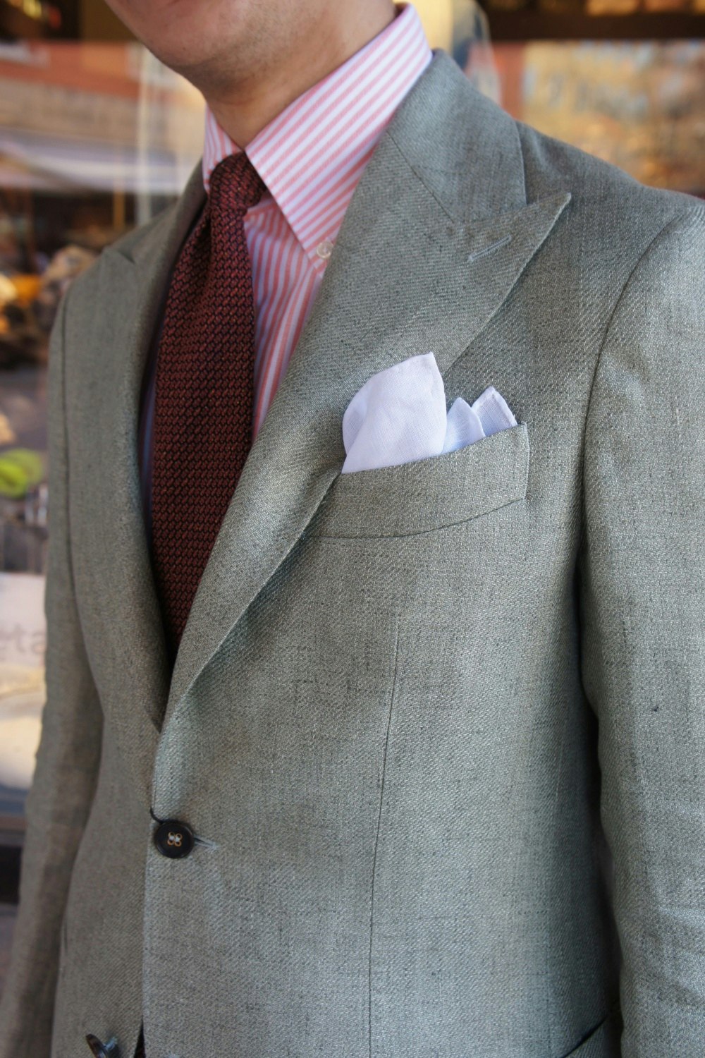 Solid Linen Jacket - Unconstructed - Green