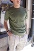 Stickad T-shirt Pimabomull  - Olivgrön