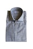 Bengal Stripe Cotton Shirt - Cutaway - Dark Olive Green/White