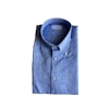 Solid Linen Shirt - Button Down - Mid Blue