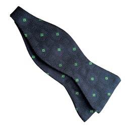 Floral Grenadine Bow Tie - Navy Blue/Green