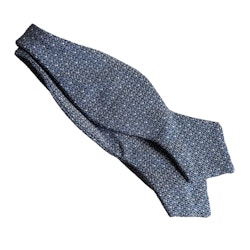 Micro Dot Silk Bow Tie - Light Blue/White