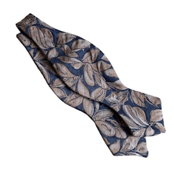 Leaf Silk Bow Tie - Navy Blue/Brown