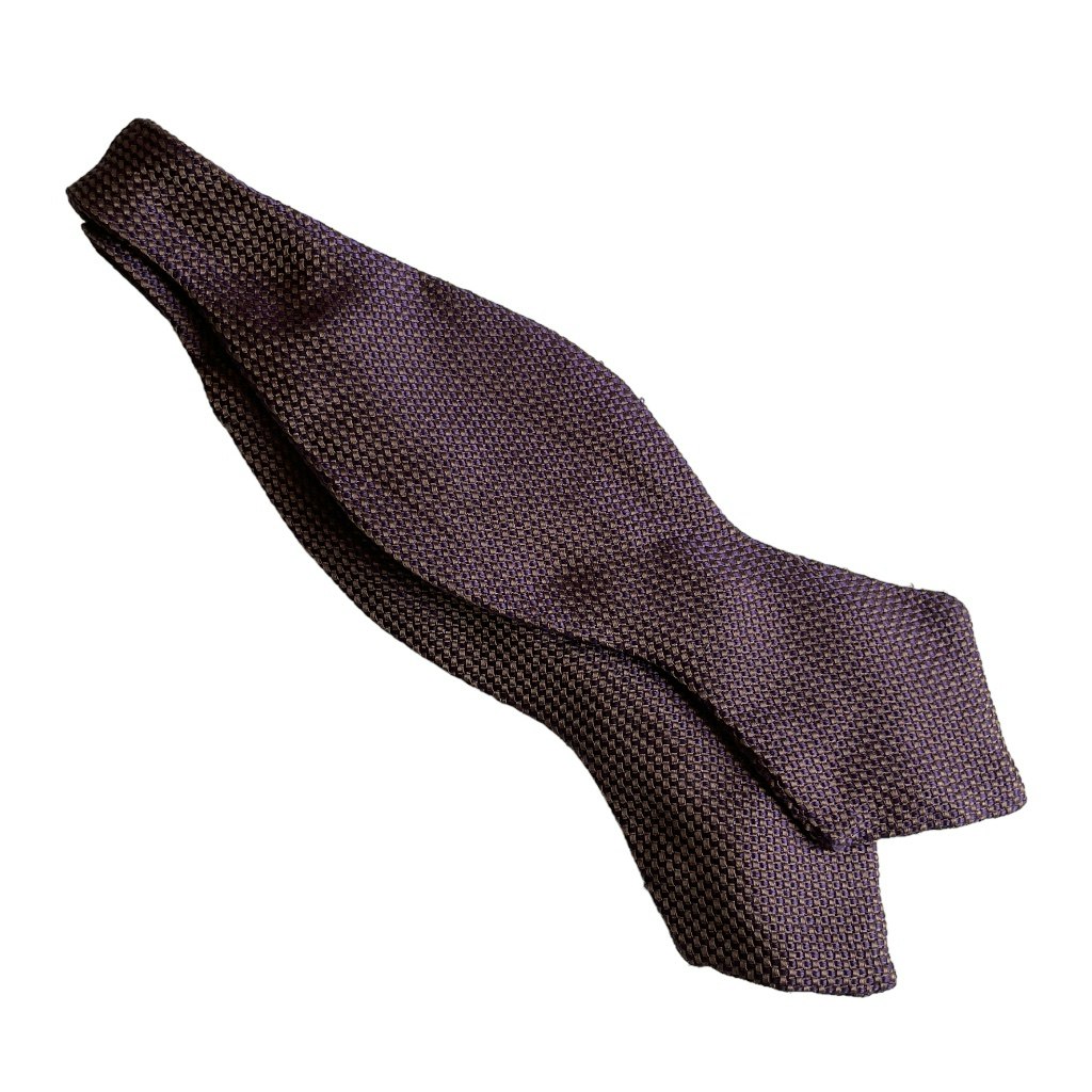 Garza Silk Bow Tie - Brown/Purple