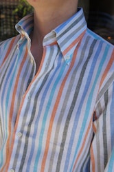 Striped Linen/Cotton Shirt - Button Down - Multi color