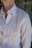 Bengal Stripe Linen Shirt - Button Down - Light Brown/White