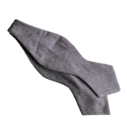 Herringbone Silk Bow Tie - Purple/Grey