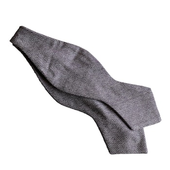 Herringbone Silk Bow Tie - Purple/Grey