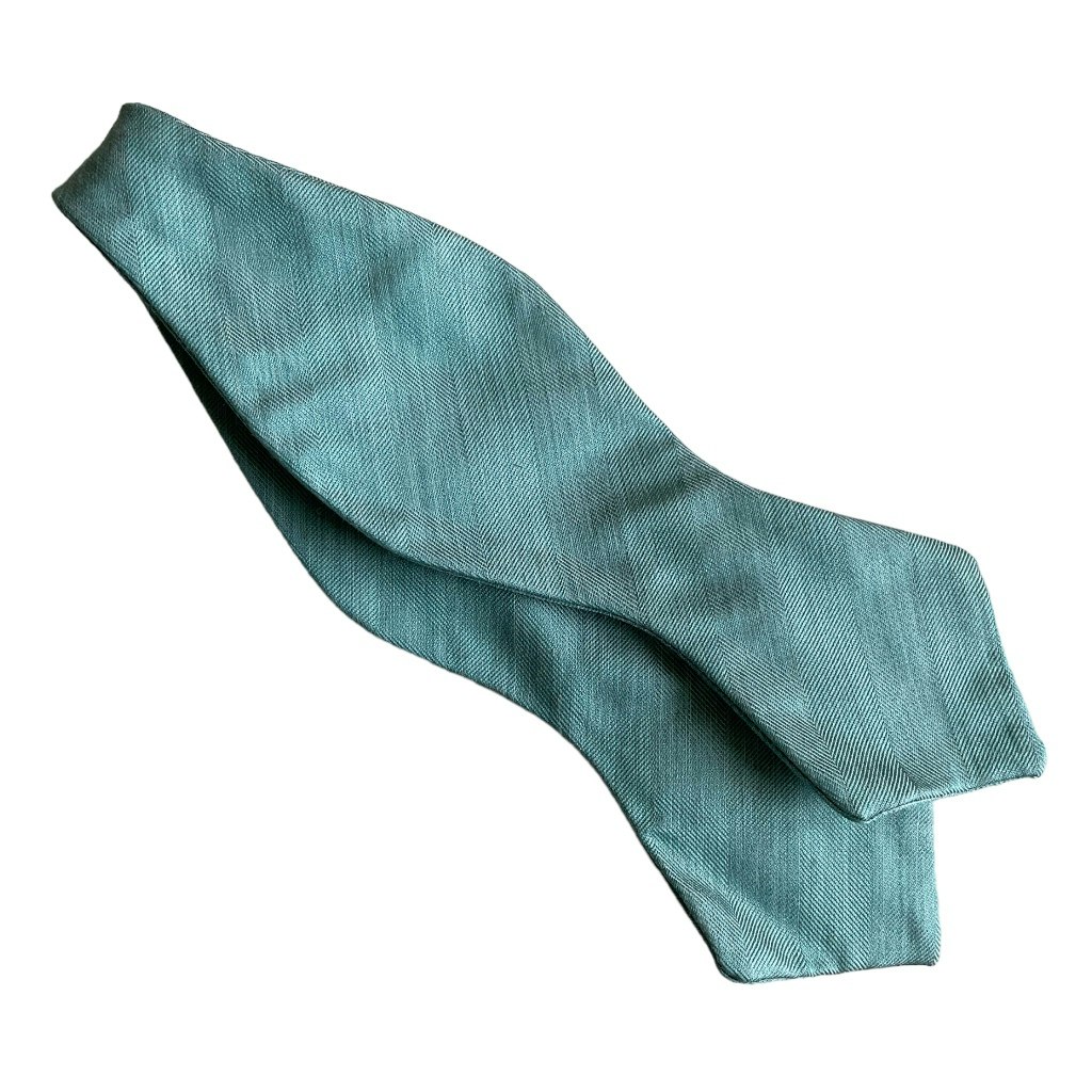 Solid Linen/Silk Bow Tie - Turquoise