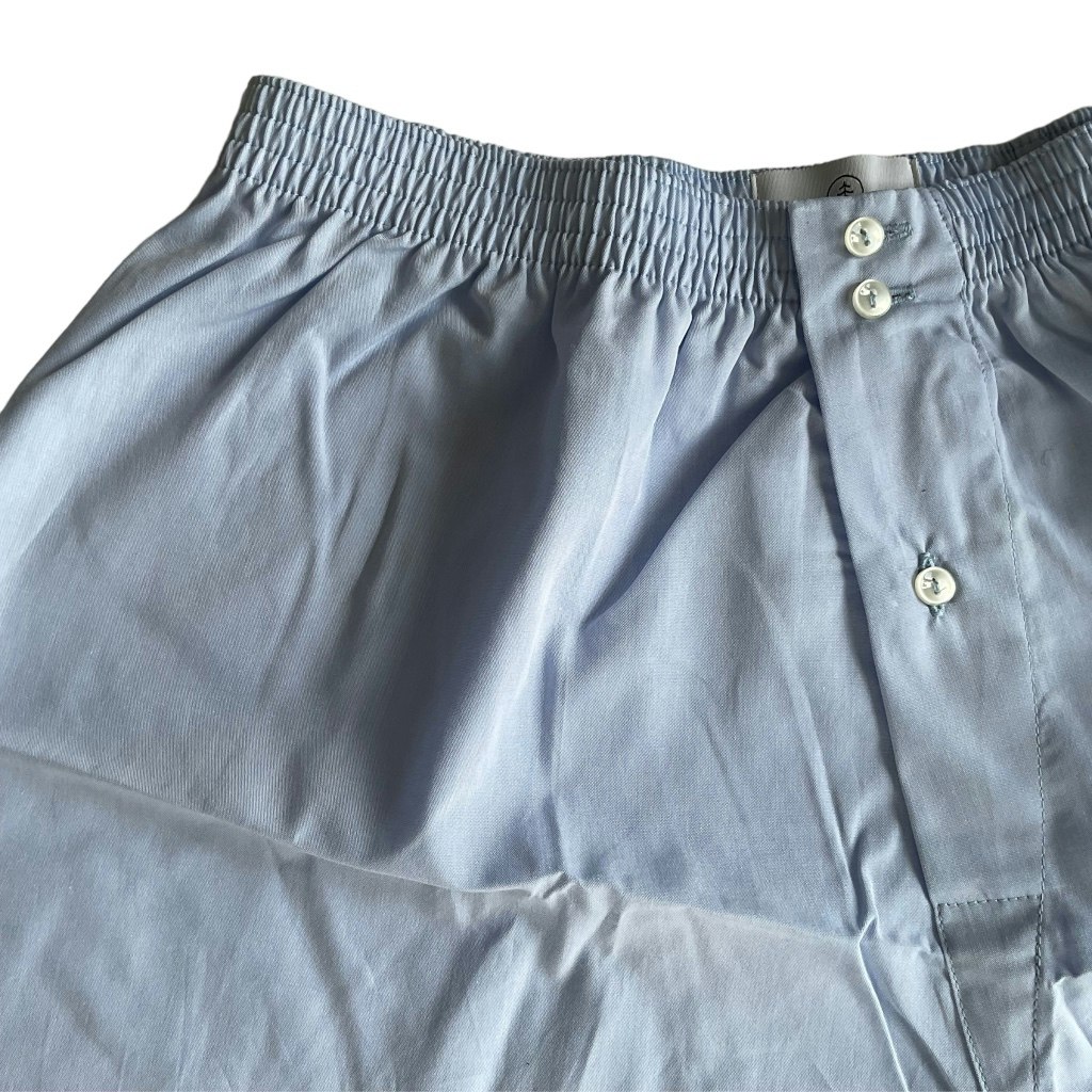 Solid Cotton Boxers - Light Blue