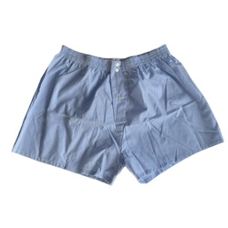 Small Check Cotton Boxers - Light Blue/White