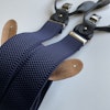 Solid Textured Suspenders Stretch - Navy Blue