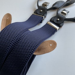 Solid Textured Suspenders Stretch - Navy Blue