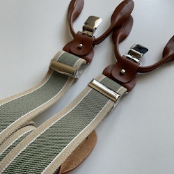 Regimental Suspenders Stretch - Beige/Green